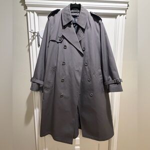 Men's Charcoal Double-Breasted Trench Coat